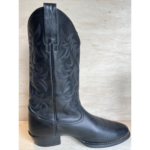 Ariat Mens Size 10 D Black Leather Cowboy Western Boots Style 34770 - Picture 9 of 13
